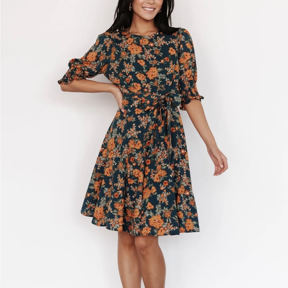 Topaz & Rust Floral Cherie Women’s Dress from Baltic Born